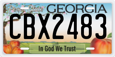 GA license plate CBX2483