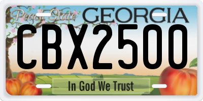 GA license plate CBX2500