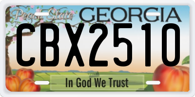 GA license plate CBX2510