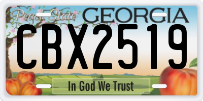 GA license plate CBX2519