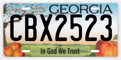GA license plate CBX2523