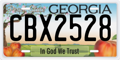GA license plate CBX2528