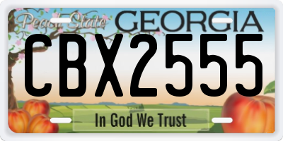 GA license plate CBX2555