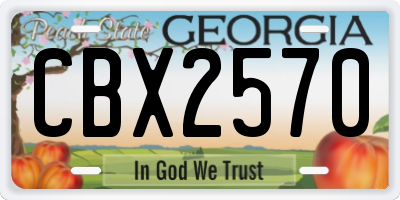 GA license plate CBX2570