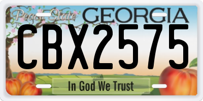 GA license plate CBX2575
