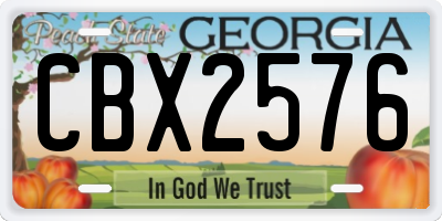 GA license plate CBX2576