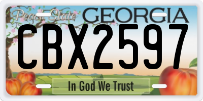 GA license plate CBX2597