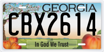 GA license plate CBX2614