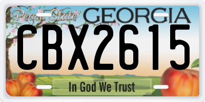 GA license plate CBX2615