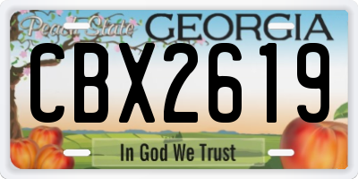 GA license plate CBX2619