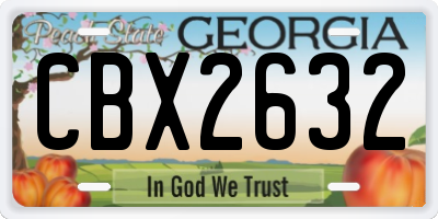 GA license plate CBX2632