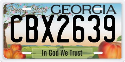 GA license plate CBX2639