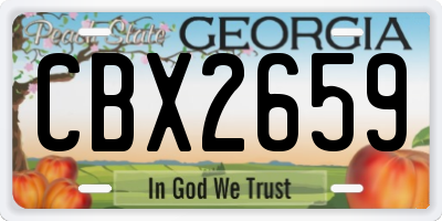 GA license plate CBX2659