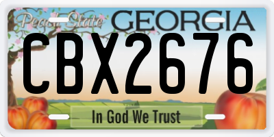 GA license plate CBX2676