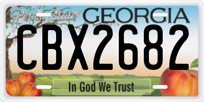 GA license plate CBX2682