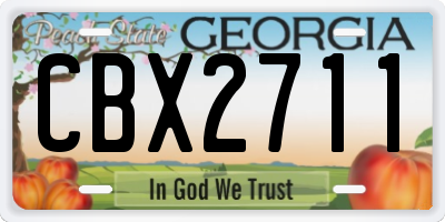 GA license plate CBX2711