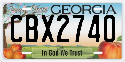 GA license plate CBX2740