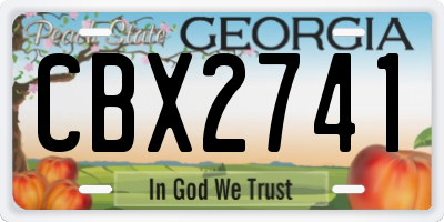 GA license plate CBX2741