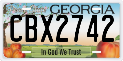 GA license plate CBX2742
