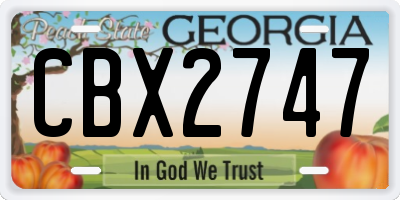 GA license plate CBX2747