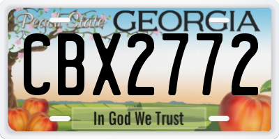 GA license plate CBX2772