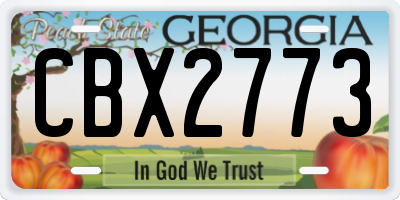 GA license plate CBX2773