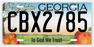 GA license plate CBX2785