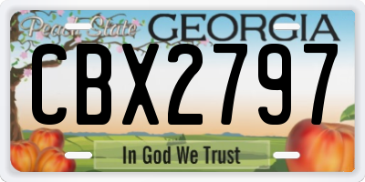 GA license plate CBX2797
