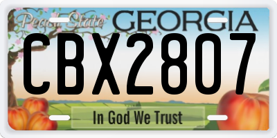GA license plate CBX2807