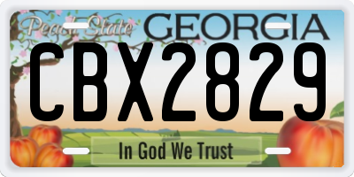 GA license plate CBX2829