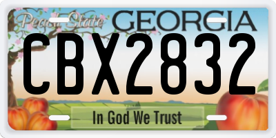 GA license plate CBX2832