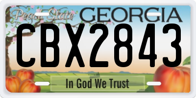 GA license plate CBX2843