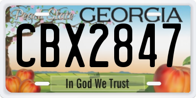 GA license plate CBX2847