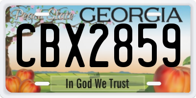 GA license plate CBX2859
