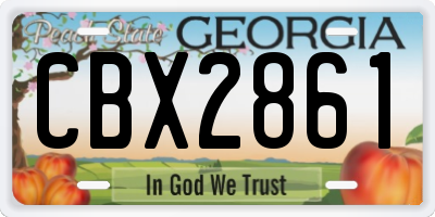 GA license plate CBX2861