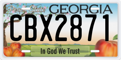 GA license plate CBX2871