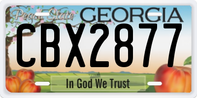 GA license plate CBX2877