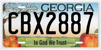 GA license plate CBX2887