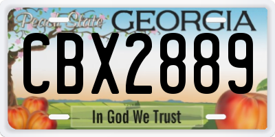 GA license plate CBX2889