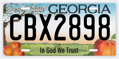 GA license plate CBX2898