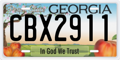 GA license plate CBX2911