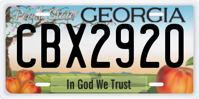 GA license plate CBX2920