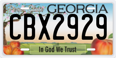 GA license plate CBX2929