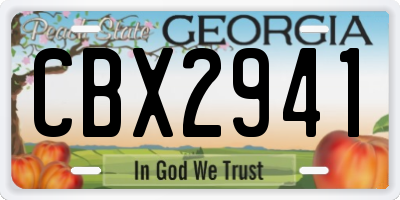 GA license plate CBX2941