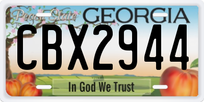GA license plate CBX2944