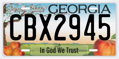 GA license plate CBX2945