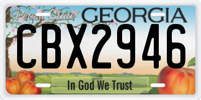 GA license plate CBX2946