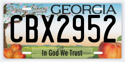GA license plate CBX2952