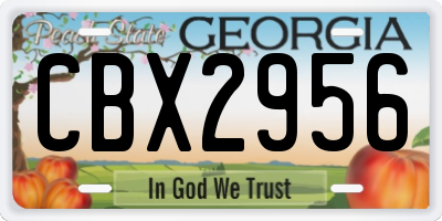 GA license plate CBX2956
