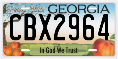 GA license plate CBX2964